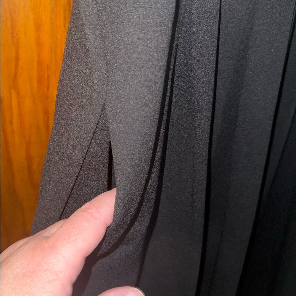 Anne Klein Elegant Pleated Black Sleeveless Dress Little Black Dress - Picture 6 of 12